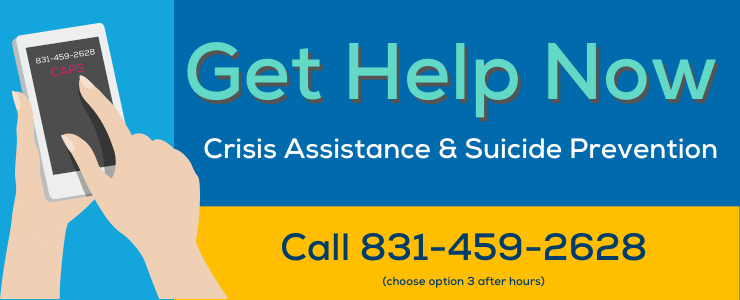 Get Help Now! Crisis Assistance & Suicide Prevention. Call 831-459-2628 (choose option 3 after hours)